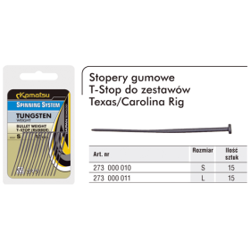 Stopery Gumowe T-stop do Zestawów Texas Carolina Rozmiar S Spinning System