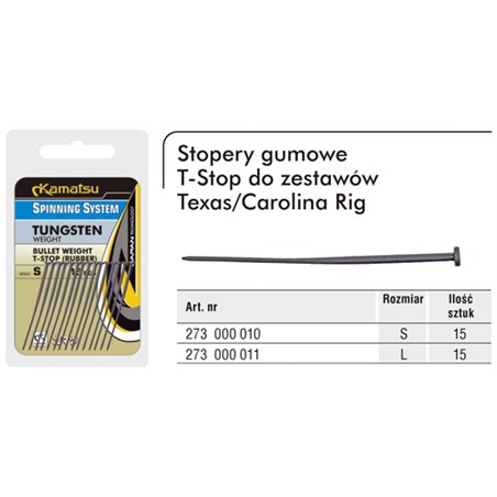 Stopery Gumowe T-stop do Zestawów Texas Carolina Rozmiar L Spinning System