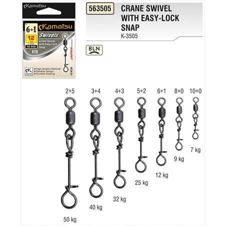 Krętlik z Agrafką Easy Lock 2+5BLN 50kg K-3505