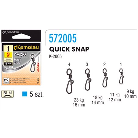 Agrafka Quick Snap Kol.BLN Rozmiar 3 18kg 14mm K-2005