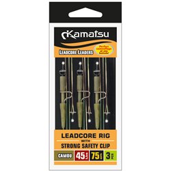 Zestaw Leadcore z Bezpiecznym Klipsem Strong Camou 45Lbs 75cm