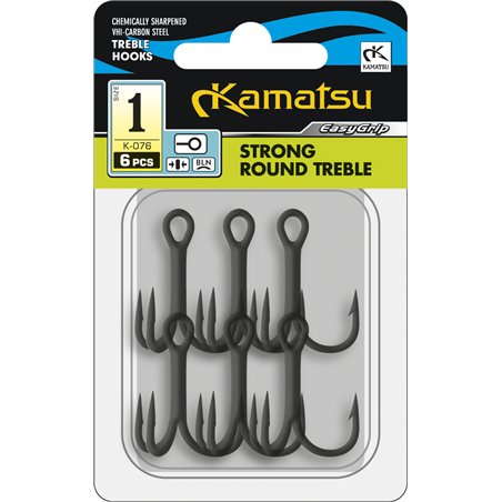 Kamatsu Strong Round Treble 12 Czarny Nikiel