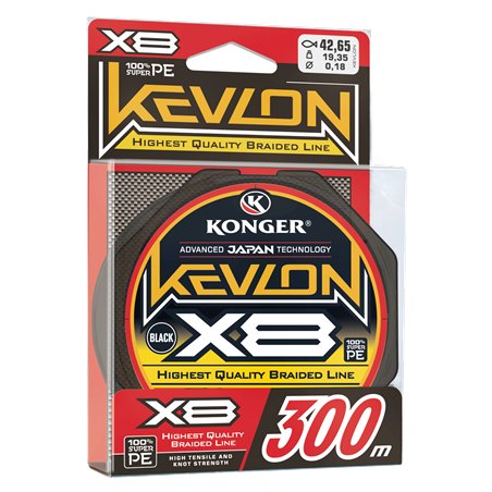 Kevlon X8 Black 0,16mm/300m Konger
