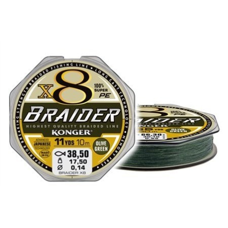 Braider X8 Olive Green 0.10/10m Braid