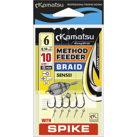 Snelled hook Method Feeder Braid Sensei 12 Spike