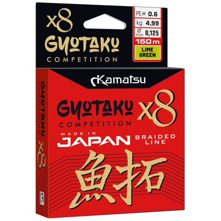 Kamatsu Gyotaku X8 Lime Green Braided Line 0.148mm/150m