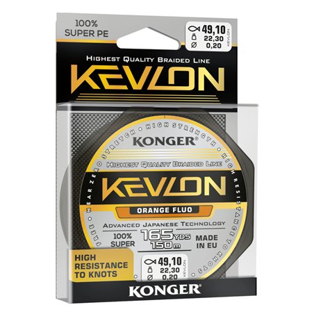 Kevlon Orange Fluo X4 0.18/150m Braid