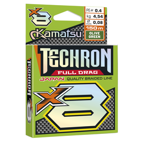 Plecionka Techron Full Drag X8 Olive Green 0,08/150m PE 0,4