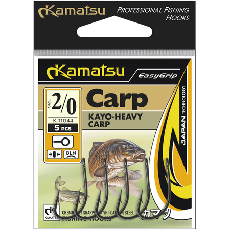 Anzuelo Kamatsu Kayo Heavy Carp 8 Ojo Negro