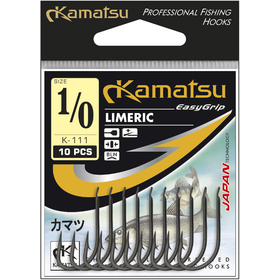 Anzuelo Kamatsu Limeric 1/0 de níquel negro con pala