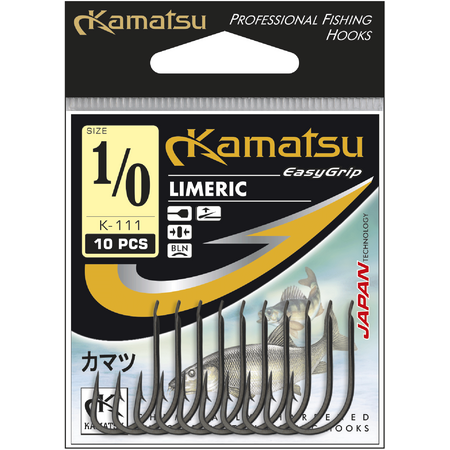 Haczyk Kamatsu Limeric 1/0 Czarny Nikiel Łopatka
