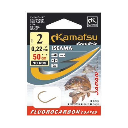 Snelled hook FC 50cm Carp Iseama 10