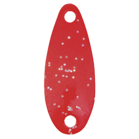 Cuchara para trucha 35 con purpurina roja fluorescente y plateada