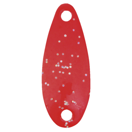 Cuillère 35 paillettes rouge fluo et argent