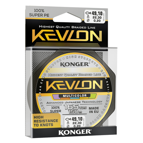 Konger Kevlon Braided Line Multicolour 4-Way Braided Line Fishing