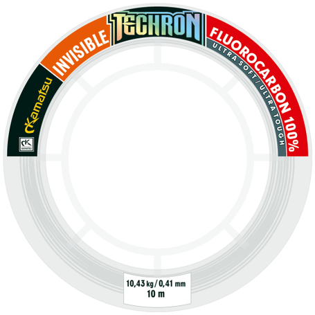 Techron Fluorocarbon 100% Hard Spinning Invisible 0.41mm/10m Fluorocarbon