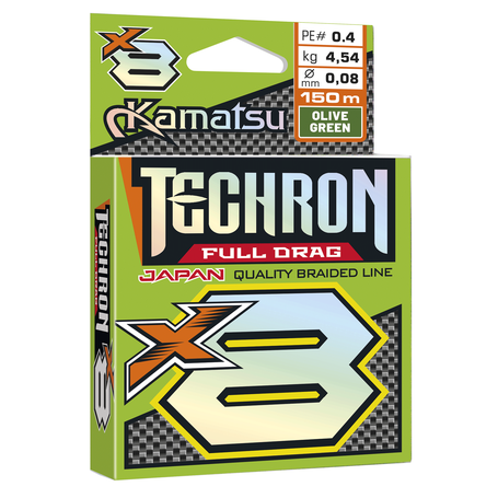 Techron Full Drag X8 Olive Green 0,10/150m PE 0,6