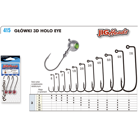 3D Holo Red Eye Jig Head 1 6g