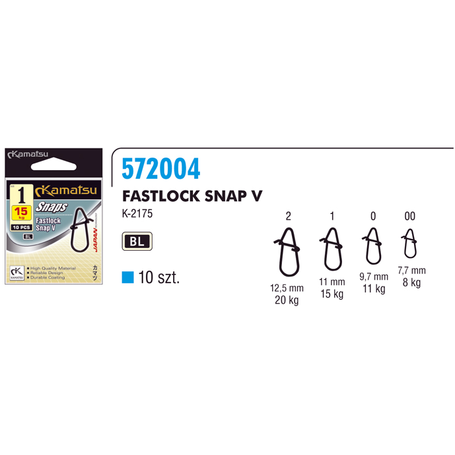 Fastlock V Snap BL Size 00 7.7mm 8kg