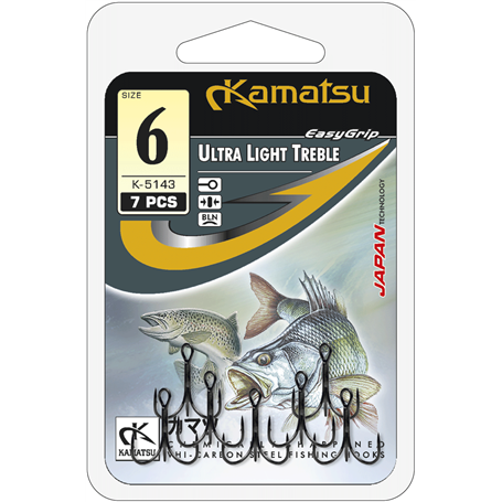 Kamatsu Treble Hook Ultra Light 16 Black Nickel