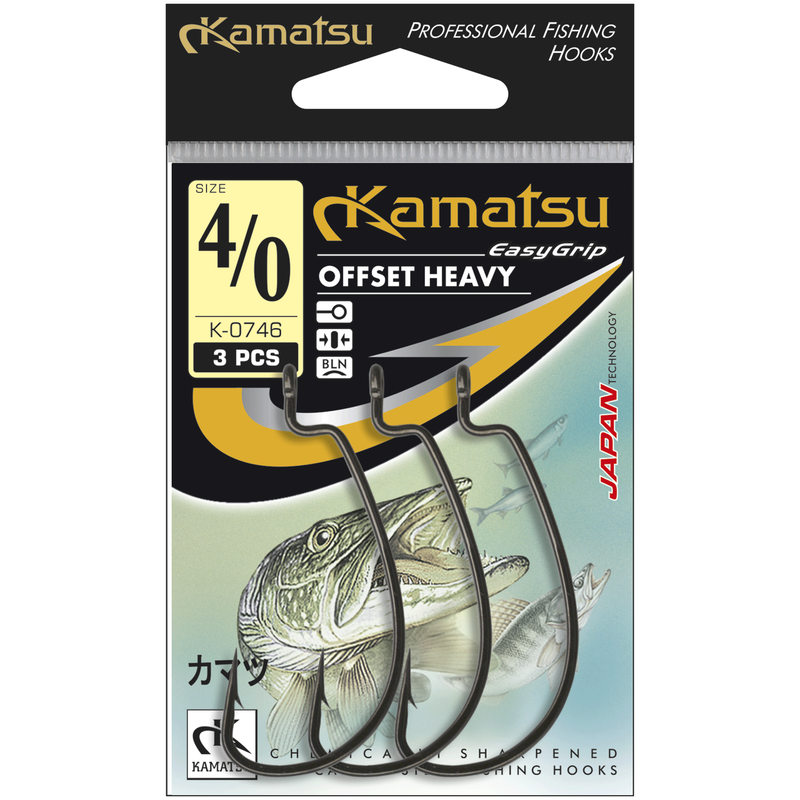 Kamatsu Offset Heavy 5/0 Black Nickel Ringed Hook