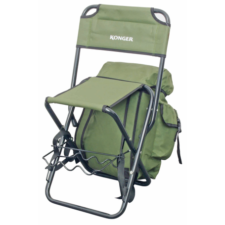 Fishing chair backrest with rod holder