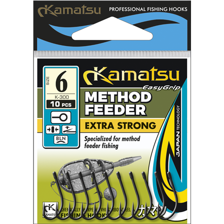 Kamatsu Method Feeder Extra Strong 6 Black Nickel Ringed