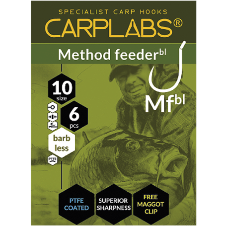 Carplabs Method Feeder Barbless 16 Titanium Grey Ringed