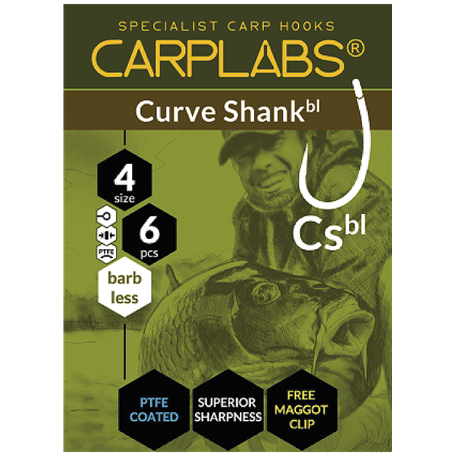 Carplabs Curve Shank Barbless 4 Titanium Grey Ringed