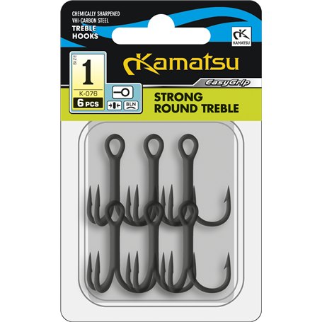 Kamatsu Strong Round Treble 1 Black Nickel