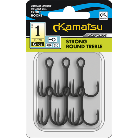Kamatsu Strong Round Treble 3/0 Black Nickel