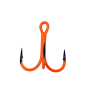 Strong Round Bent Treble Hooks Uv Active Orange Size 6 Kamatsu