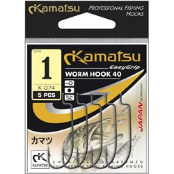 Kamatsu Worm Hook 40 4/0 Czarny Nikiel Oczko