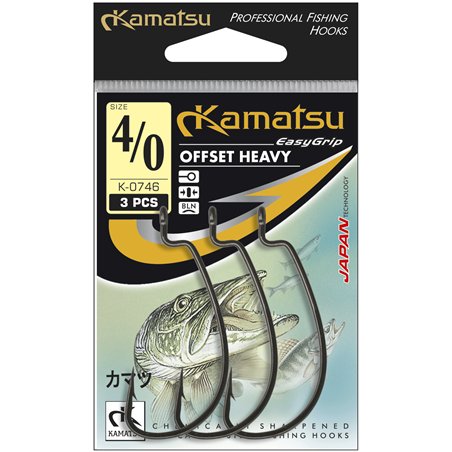 Kamatsu Offset Heavy 2/0 Czarny Nikiel Oczko
