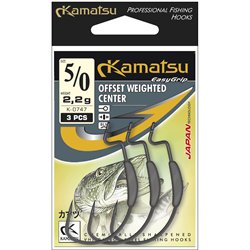 Kamatsu Offset Weighted Center 2/0 Czarny Nikiel Oczko 0,8g