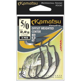 Kamatsu Offset Weighted Center 3/0 Czarny Nikiel Oczko 1g