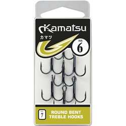 Kamatsu Round Bent Treble 10 Czarny Nikiel