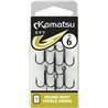Kamatsu Round Bent Treble 1/0 Czarny Nikiel