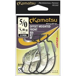 Kamatsu Offset Weighted Front 2/0 Czarny Nikiel Oczko 0,9g
