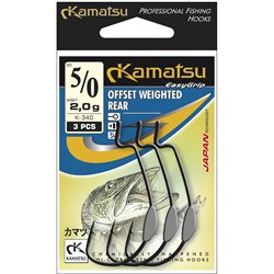 Kamatsu Offset Weighted Rear 3/0 Black Nickel Ringed 1.3g