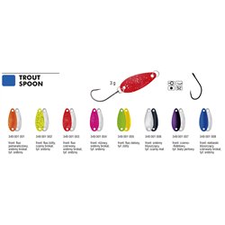 Trout Spoon 35 Glitter Fluo Red & Silver