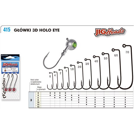 Główka Jigowa 3D Holo Eye Red 7/0 6g