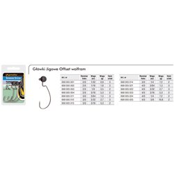 Główka Jigowa Offset Wolframowa 2/0 3,5g 1/8oz.